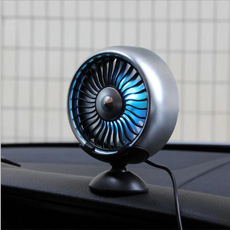 Многофункциональный автомобильный мини вентилятор 12 В Электрический вращение