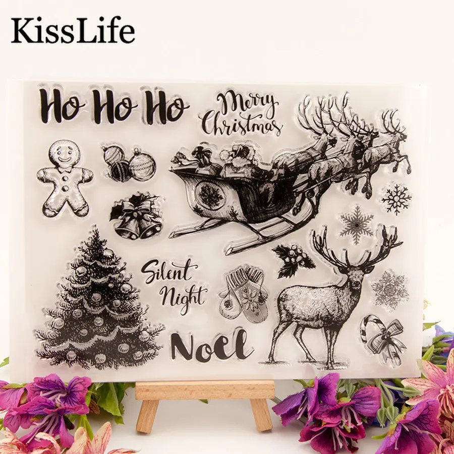 Рождественские носки с оленем снеговиком снегом цветком счастливыми