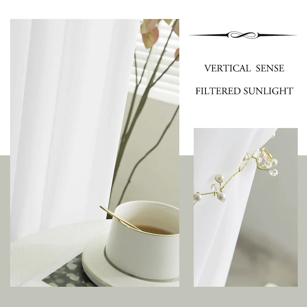 Шифоновые белые тюлевые шторы для гостиной спальни оконные свадьбы Современные