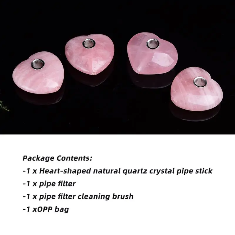 50 мм в форме сердца натуральная кварцевая Хрустальная труба с металлическая