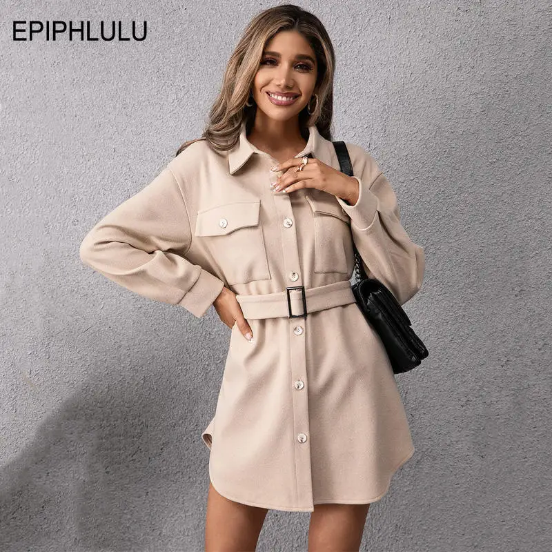 

Autumn Winter Coat Women Elegant Turn Down Collar Long Coat Female Oversized Thick Warm Blends Overcoat 2021