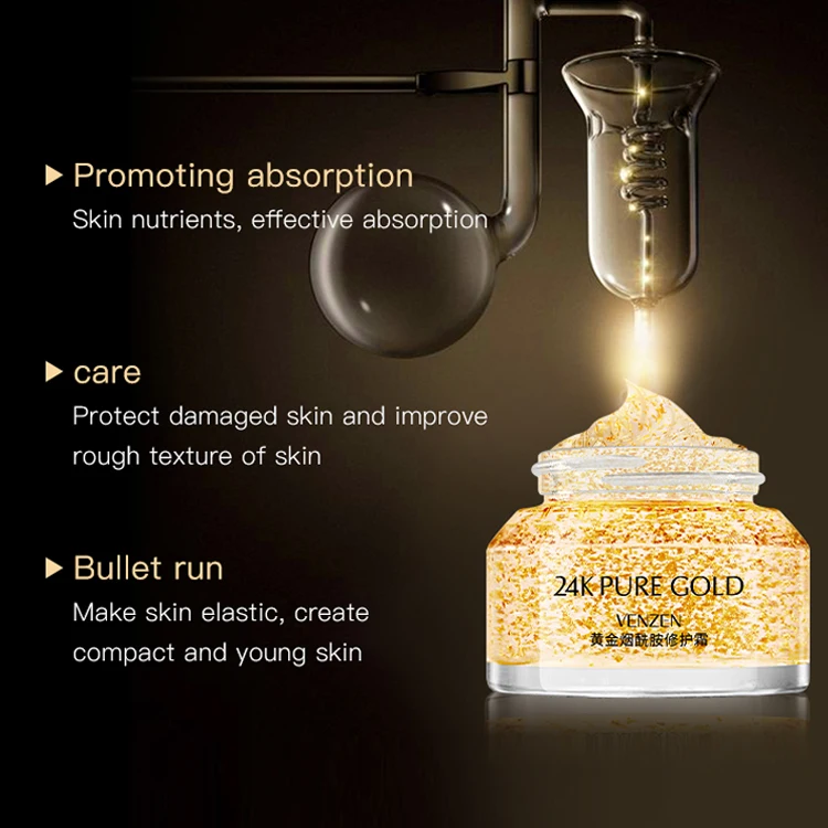 Крем VENzen 24K Gold Niacinamide для восстановления лица Осветляющий увлажняющий контроль