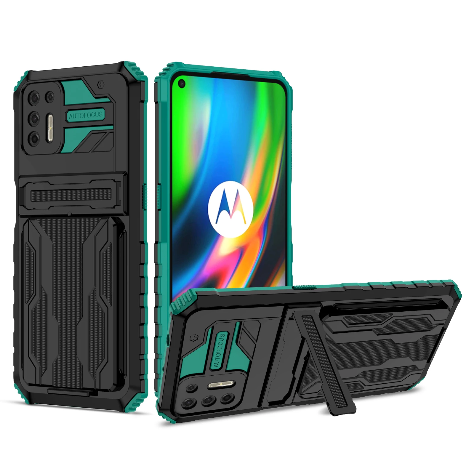 

Многофункциональный чехол для MOTOROLA G9 Plus/G10/G20/G30, противоударный защитный чехол, держатель для карт, кронштейн 3 в 1