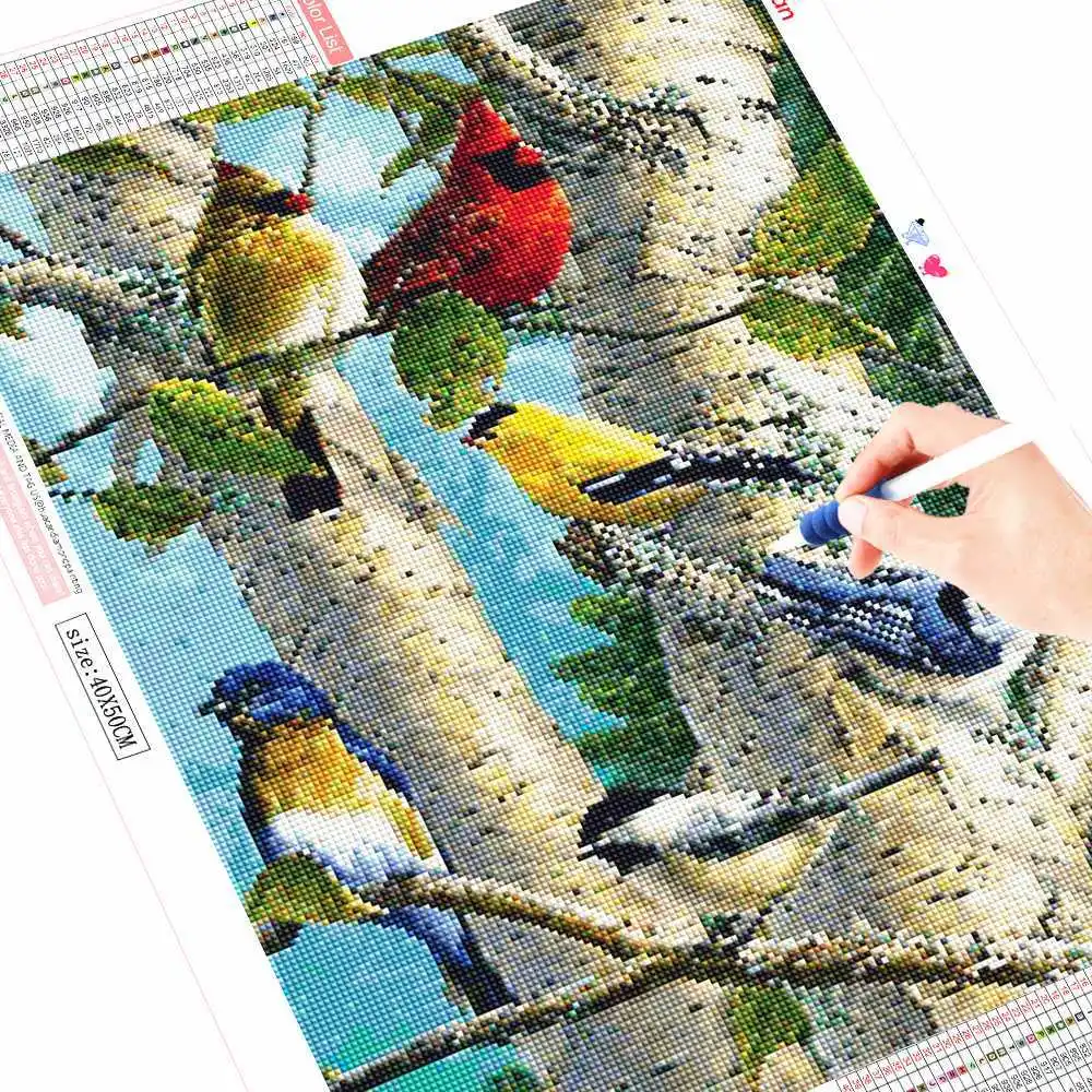 Алмазная вышивка huacan Bird полная круглая дрель Алмазная картина вышивка крестиком животные картина Стразы мозаика домашний декор
