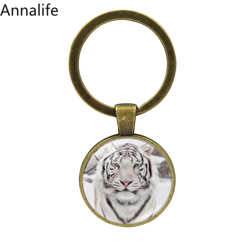 Новинка 2019 брелок с головой тигра в виде животного античный бронзовый покрытый