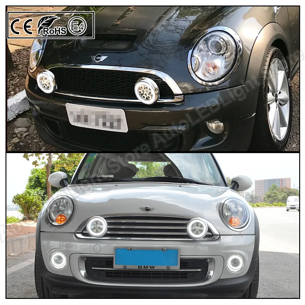 

2Pcs LED Rally Light Driving LED Halo Ring DRL Daytime Running Light Daylight For Mini Cooper R55 R56 R57 R58 R60 R61 F55 F56