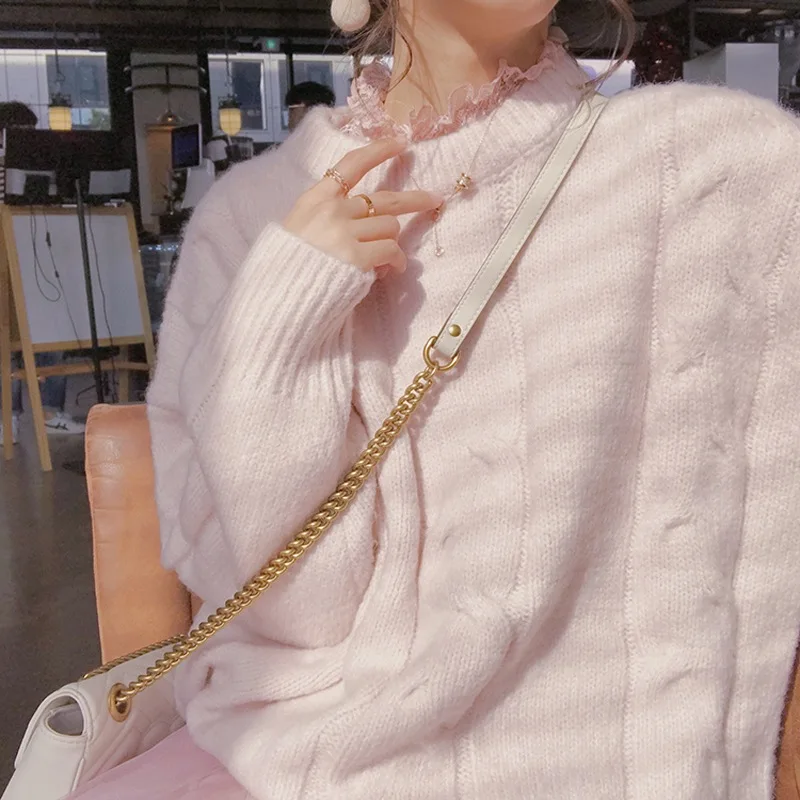Thick Sweater Women's Soft Milk Blue Japanese Fashion Autumn and Winter 2020 Loose Knit Pullover Sweaters for Women