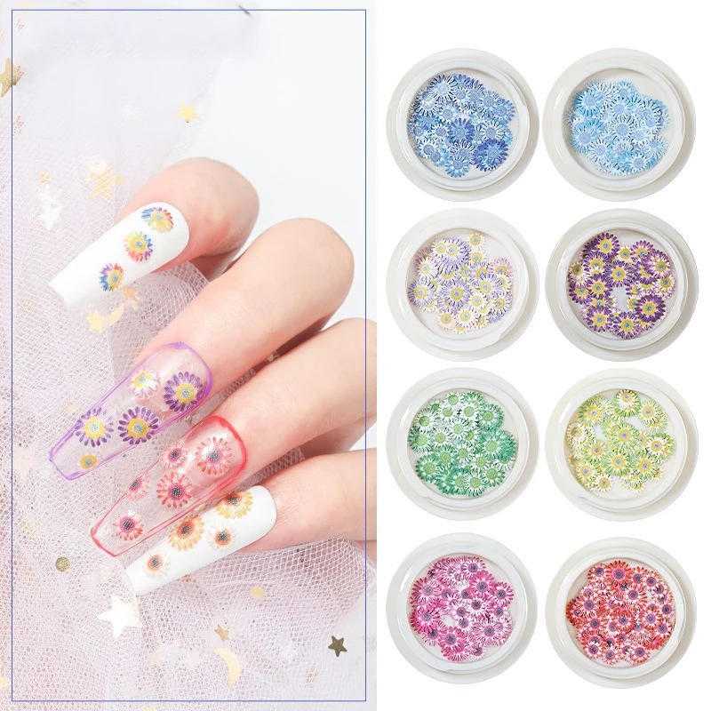 

Manicure Pulp Chip Daisy Color Flower Sunflower Wood Pulp Nail Decoration Patch Dried Flowers 3D Nail Art Decoration