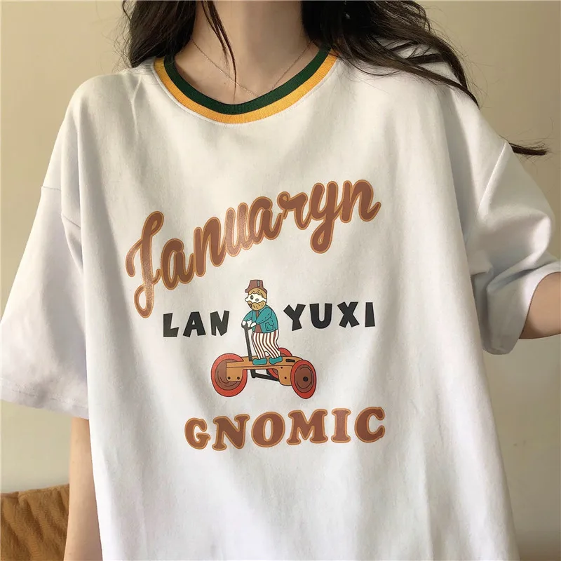 

T Shirt Tops Camiseta Mujer Tee Femme Korean Clothes 2020 Harajuku Aesthetic Plus Size Short Sleeve Oversized Women's T Shirt