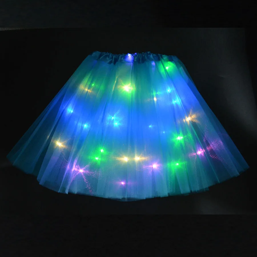 blue skirt Женская повязка на голову с крыльями ангела для девочек; юбки-пачки; Светодиодный светильник; подарок на день рождения; карнавальный, Свадебный костюм Purim - Цвет: blue skirt
