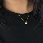 Простое A-Z ожерелье с подвеской-буквой, сверкающее ожерелье с микро-паве из циркония, ожерелье с инициалом имени алфавита, цепочка из нержавеющей стали