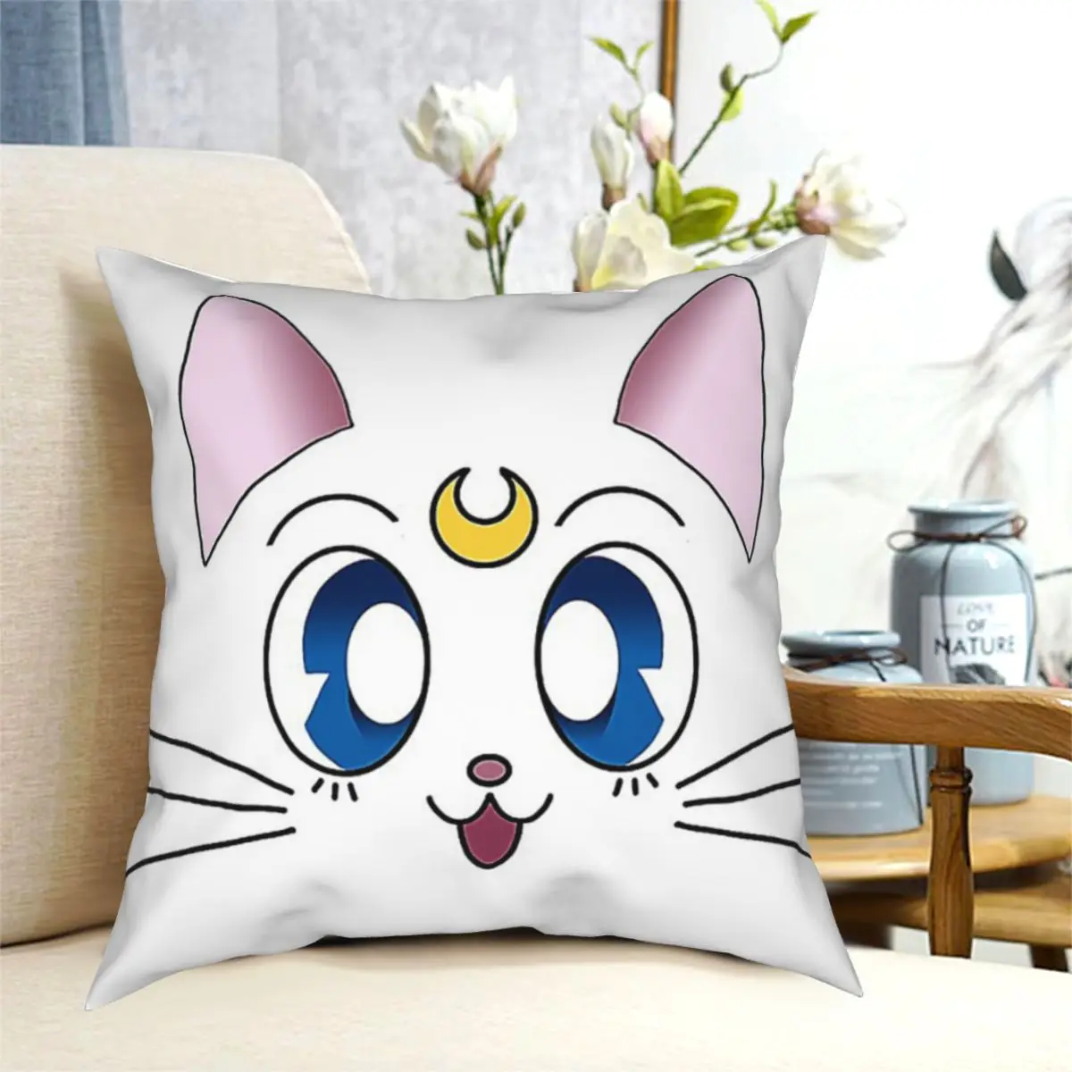 

New Sailor Moon Cat Throw Pillow Cushion Cover Decorative Pillowcases Case Home Sofa Cushions 40x40,45x45cm(Double Sides)