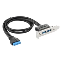 50cm pc motherboard 20 pin to dual usb 3 0 ports express cable motherboard usb 3 0 panel bracket extension cable