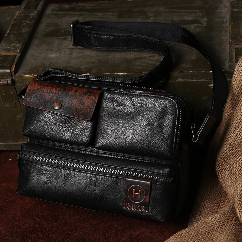 Сумка-тоут мужская из натуральной кожи мессенджер известного бренда