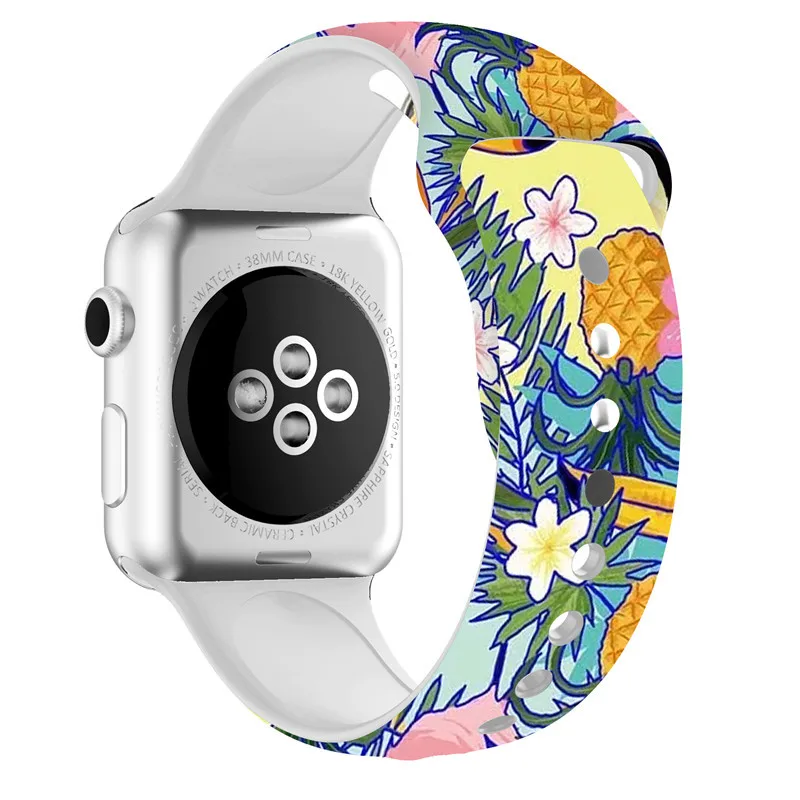 Ремешок для Apple watch band 5 4 3 2 1 Рождественский ремешок часов Мягкие силиконовые с
