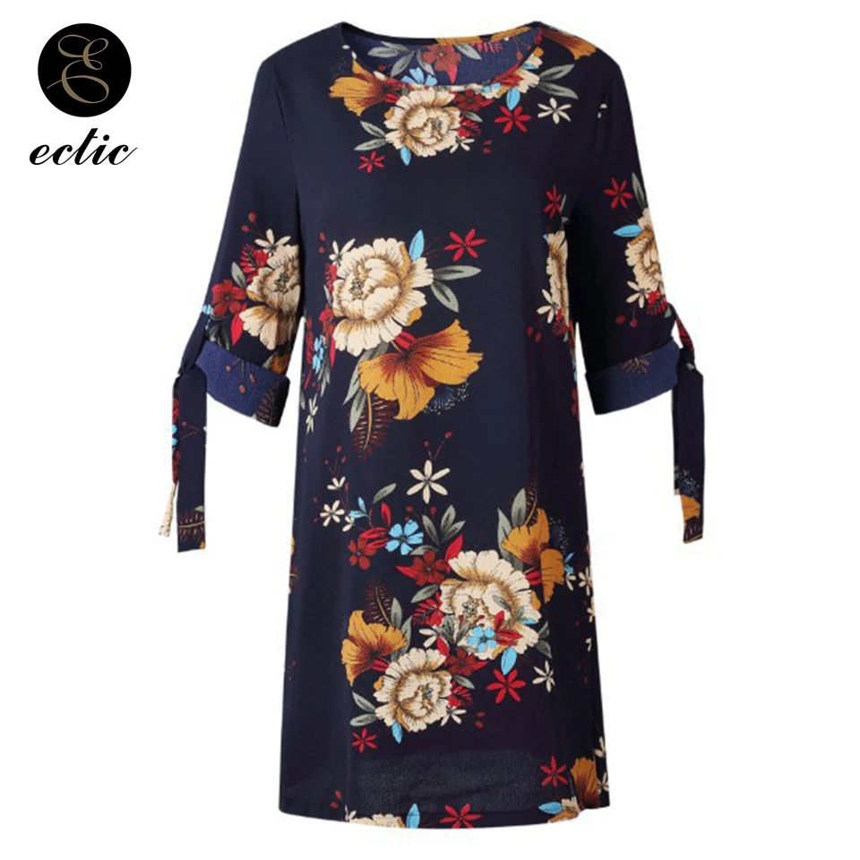 Boho Chic Стиль платье Цветочный принт узлом пляжный халат Femme Ete 2021 размера плюс