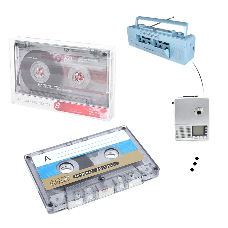 

2Pcs 60 Minutes Standard Cassette Blank Tape Player Empty Magnetic Tape Recording For Speech Music Recording MP3 /DVD P82A