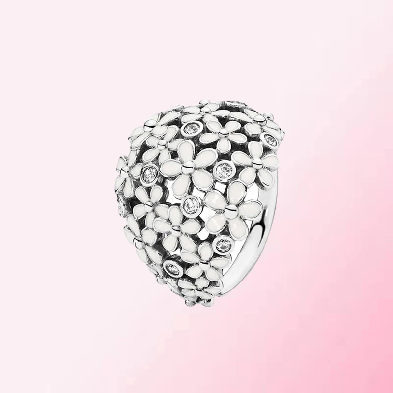 

High Quality Original 925 Sterling Silver Custom PavÃ© Daisy DIY Ring