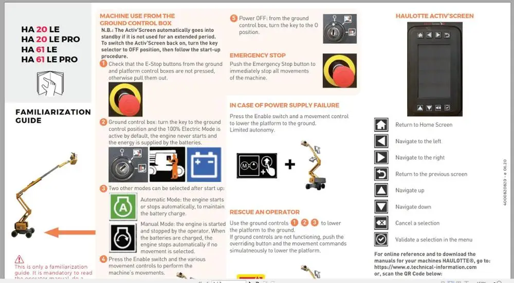 Рабочие Платформы Haulotte [10 2020] обслуживание и операторы обучение запасные части