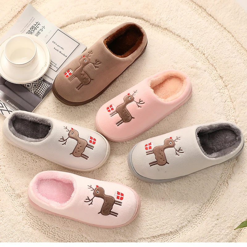 

Cotton Slippers Women 's Bag Heel Household Indoor Thick Soled Plush Shoes Cotton Shoes Women Autumn Winter
