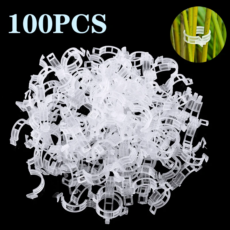 

100pcs Plant Support Clips For Greenhouse Vegetables Tomato Hanging Trellis Vine Connects Plants Protection