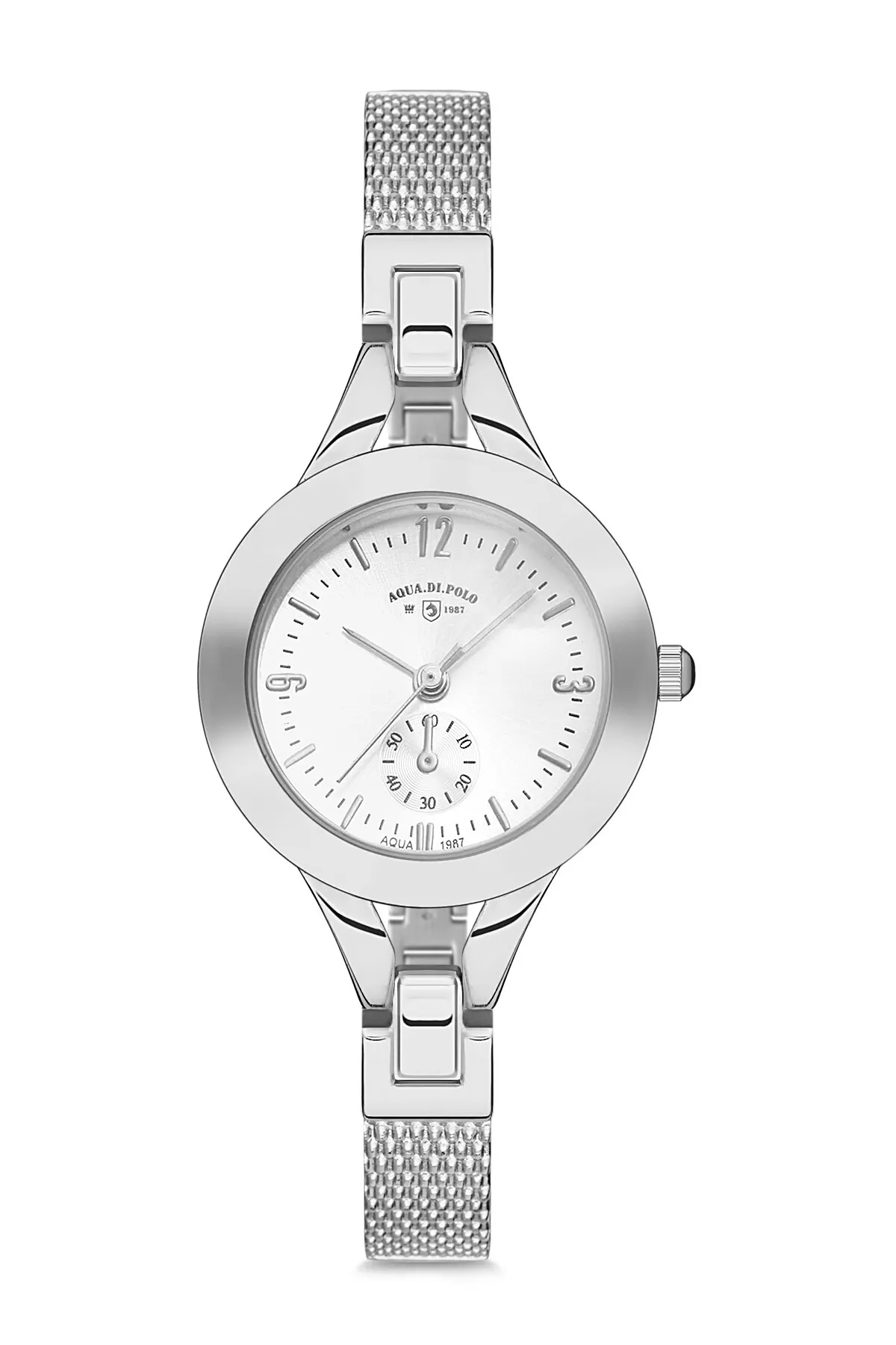 

Наручные часы Aqua di Polo, серебристые, металлические, кварцевые, 2021, 1987, APSV1-A6423-KM151