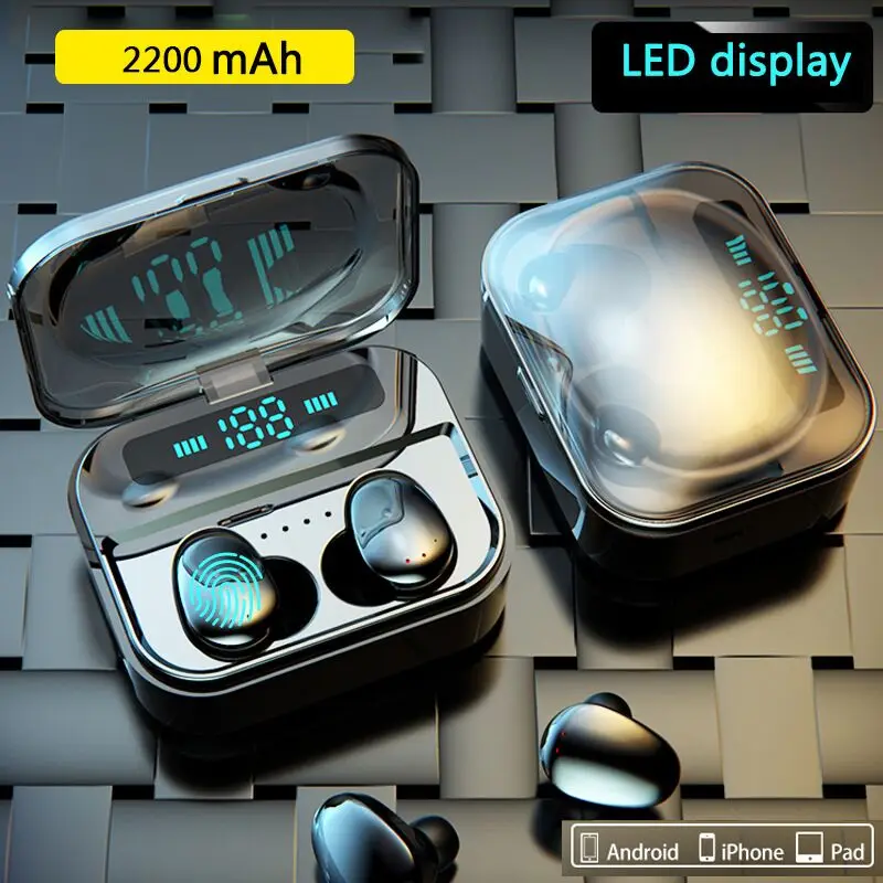 Сенсорный экран TWS5.0 вкладыши Беспроводной Bluetooth наушники светодиодный Дисплей