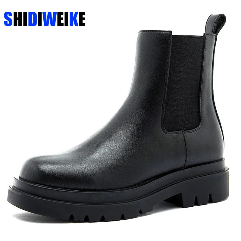 

Ботинки Челси женские в британском стиле, Новинка осени 2020, мотоциклетные ботинки челси на толстой подошве в стиле ретро, AD516