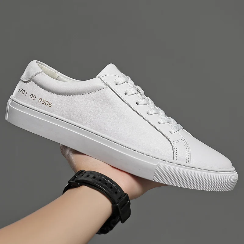 Кроссовки мужские из натуральной кожи модная повседневная Уличная обувь на