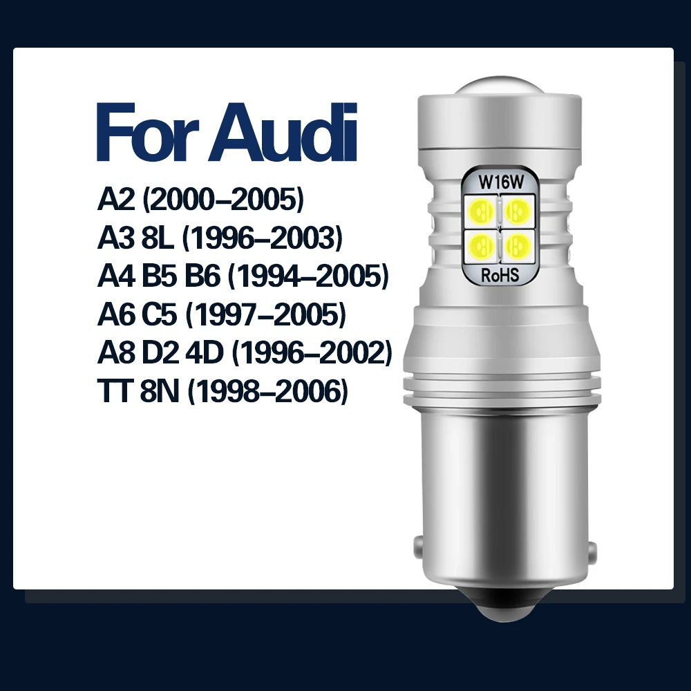 2x Светодиодная лампа задсветильник хода без ошибок Canbus P21W BA15S 1156 для Audi A2 A3 8L A4 B5 B6