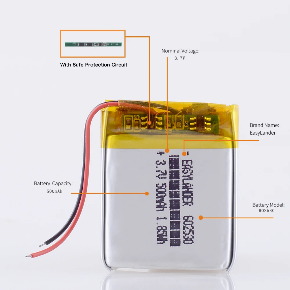 Автомобильный видеорегистратор DVR литий-полимерный аккумулятор 602530 портативный