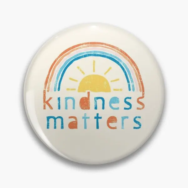 

Kindness Matters Typography Design With Soft Button Pin Creative Funny Cute Lover Clothes Lapel Pin Brooch Metal Decor Cartoon