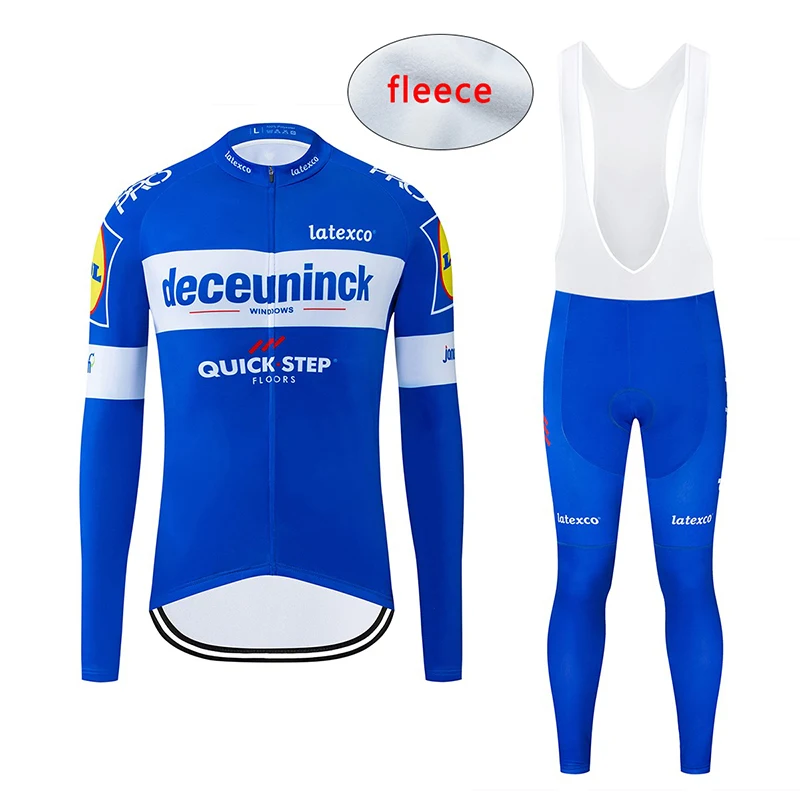 Зима, QUICKSTEP, велосипедная Джерси, одежда, 12D Pad, велосипедные штаны, набор, MTB Ropa Ciclismo, термо флис, Bi, Велоспорт, Майо, юбка-брюки - Цвет: Set 4