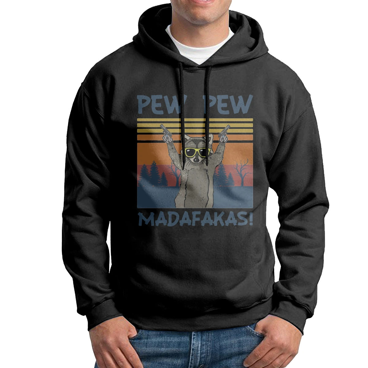 

Cool Hoodie Men's Pew Pew Madfakas Opossum Raccoon Rat Trash 100% Cotton Hooded Sweatshirts Comfortable Hoodie Shirt