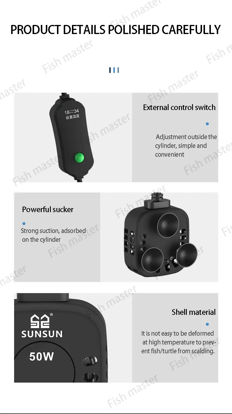 Digital Aquarium Heater Aquarium Electricheating Rods Digital Temperature Controller In Stick Fish Tank Turtle Tank 220-240V