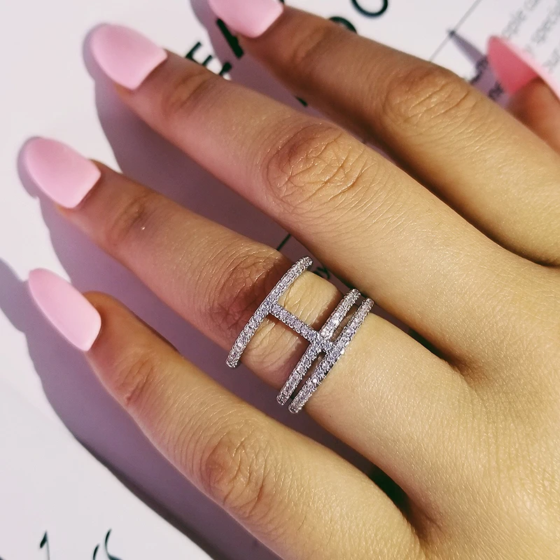 925 серебро сплошной реальная мода обручальное кольцо вечности кольца для женщин