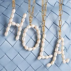Кулон с пресноводным жемчугом LUNA CHIAO, кулон с 22 буквами алфавита, инициалы, ожерелья для женщин