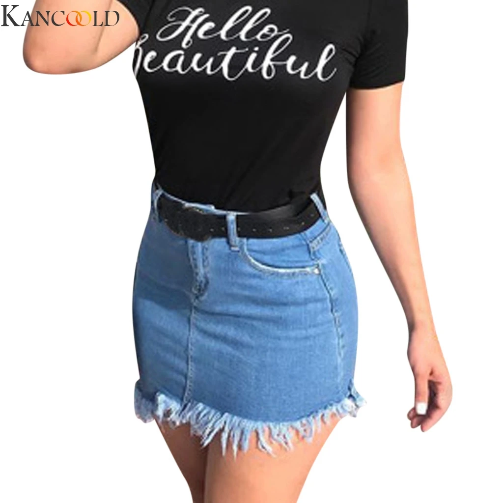 Женская однотонная джинсовая юбка-карандаш с высокой талией и карманами | одежда