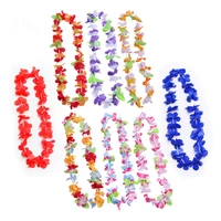 hawaiian leis necklace tropical luau hawaii silk flower wreaths headbands holiday wedding beach birthday decorations