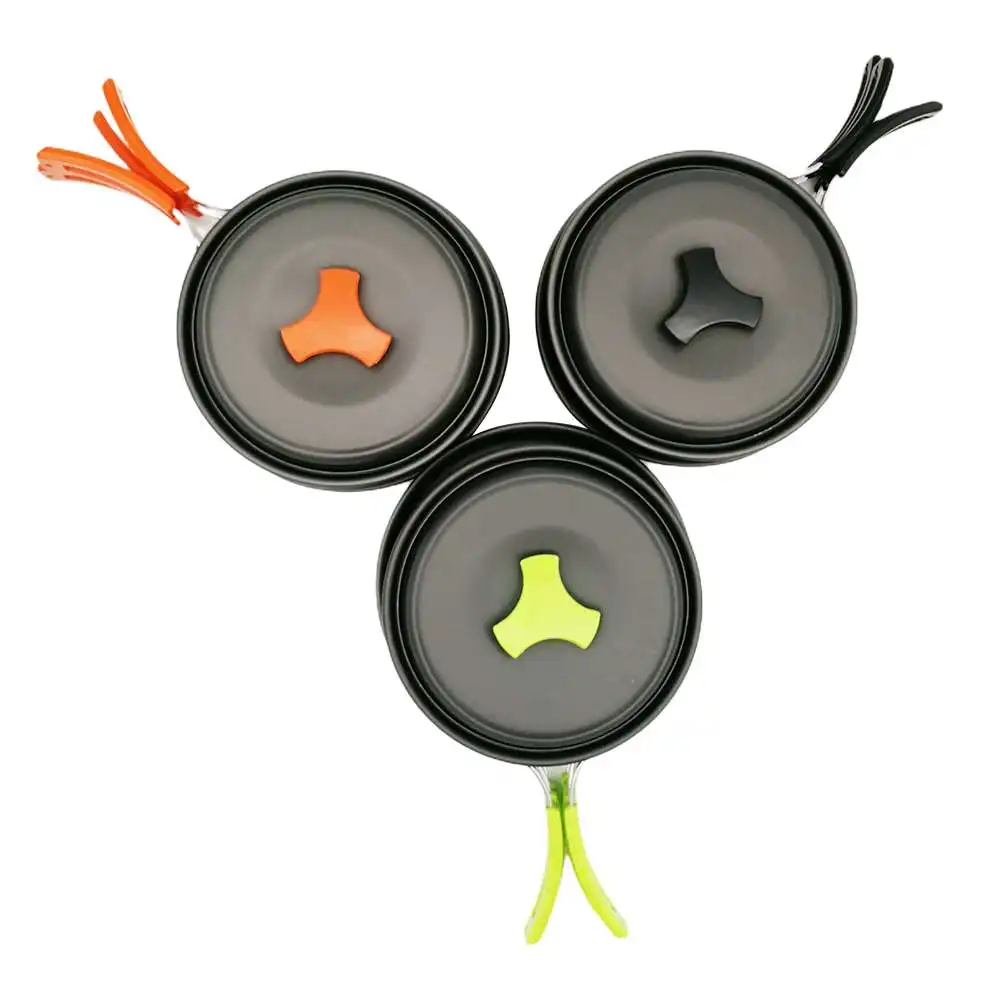 

Outdoors Cooking Equipment Cookset Lightweight Compact Pot Pan Bowls Camping Cookware Mess Kit Backpacking Hiking