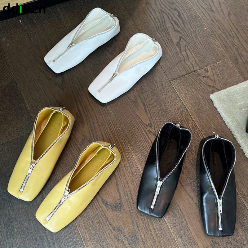 

Женские туфли на плоской подошве, повседневные туфли с квадратным носком для улицы, дамские летние туфли в Корейском стиле на плоской подош...