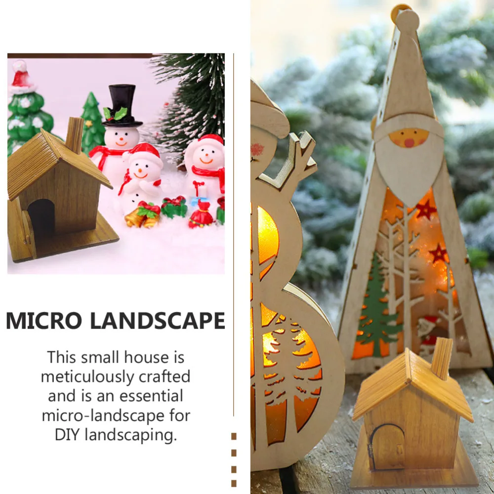

1Pc Mini Adornment Accessories DIY Small House Wooden House Decoration