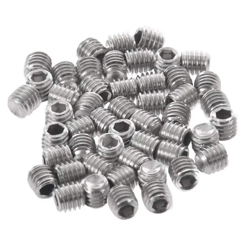 

100Pcs M3X3mm Stainless Steel Hex Socket Set Cap Point Grub Screws Silver