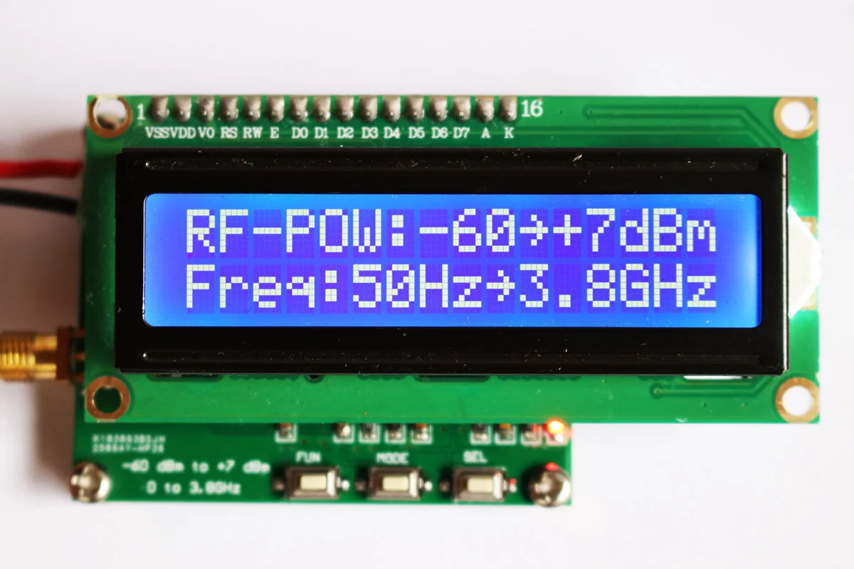 

Цифровой измеритель мощности RF 50 Гц ~ 3,8 ГГц-60 ~ + 7 дБм