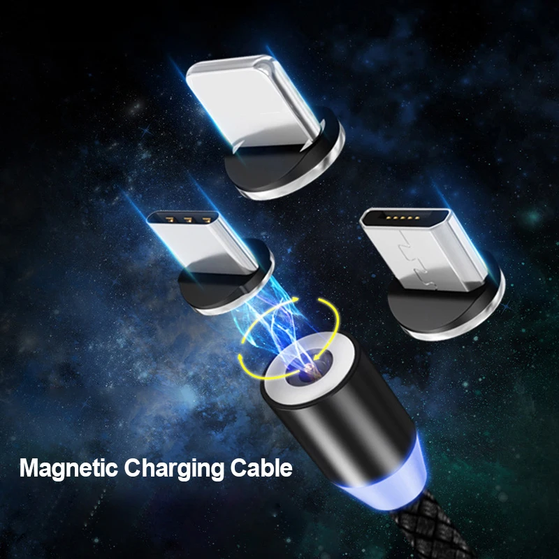 VOXLINK 1 м светодиодный магнитный USB кабель для iPhone Xs 6 и usb type C кабель и Micro USB нейлоновая оплетка для samsung Xiaomi huawei USB C