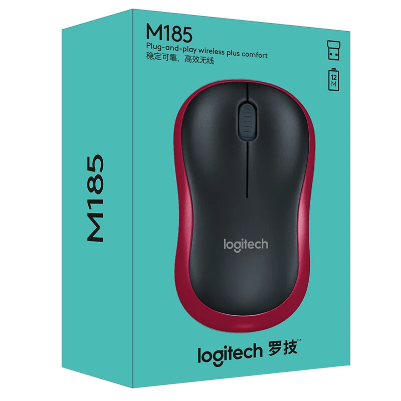 Red without battery Беспроводная мышь lotech original M185 с игровой мышкой 1000 dpi для мыши геймера overwatch Starcraft war3 dota - Цвет: Red without battery