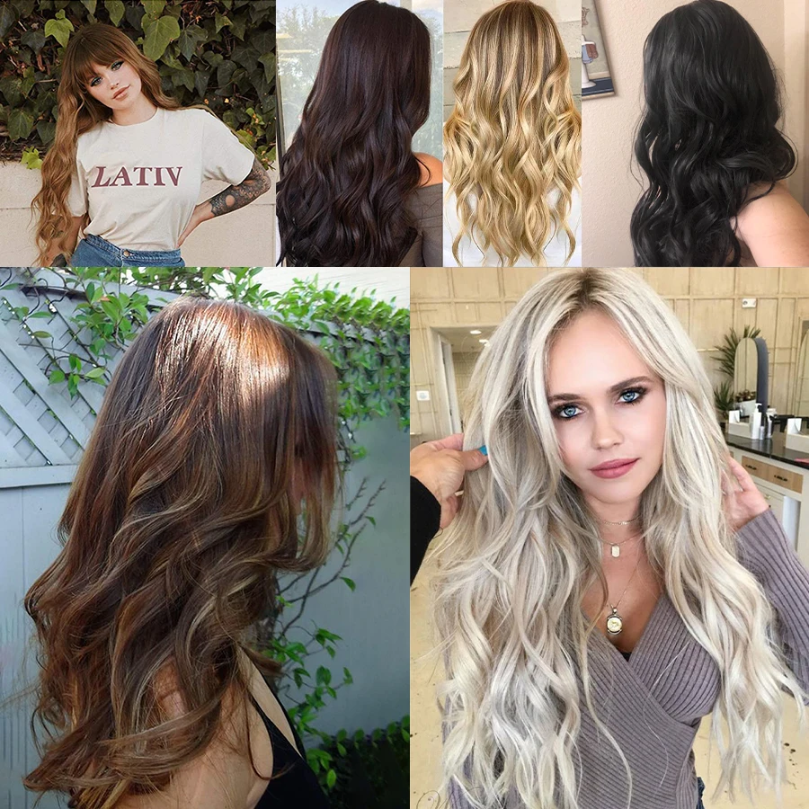 Синтетические накладные волосы с эффектом омбре AZQUEEN волнистые удлинители волос