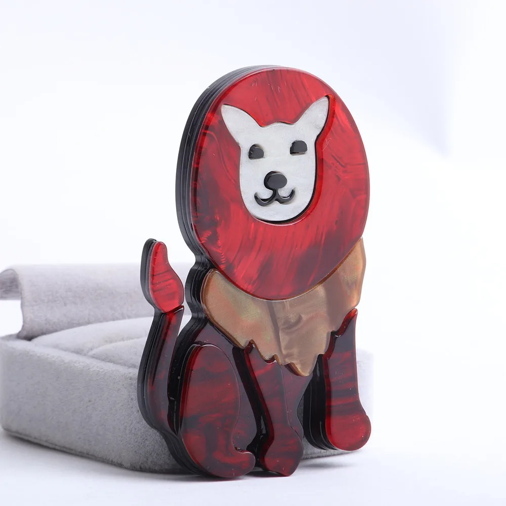 Брошь в виде льва FishSheep Женская/Детская Большие Акриловые Броши ручной работы из