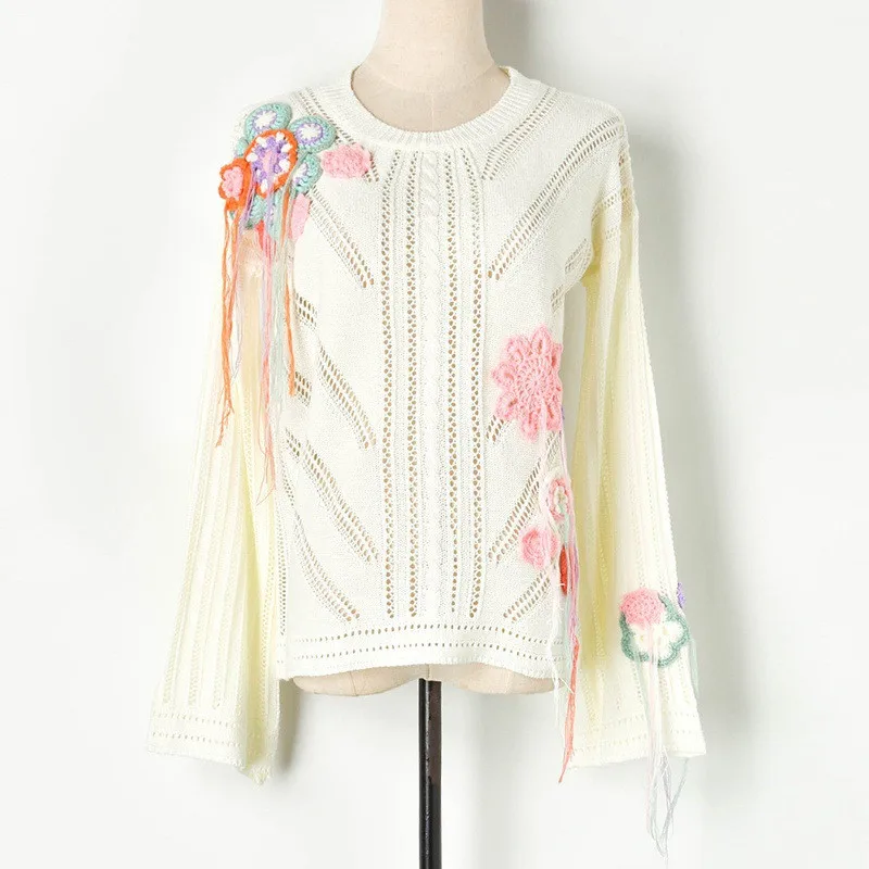 Женские пуловеры 2019 Осенние милые вязаные топы карамельных цветов свитер с