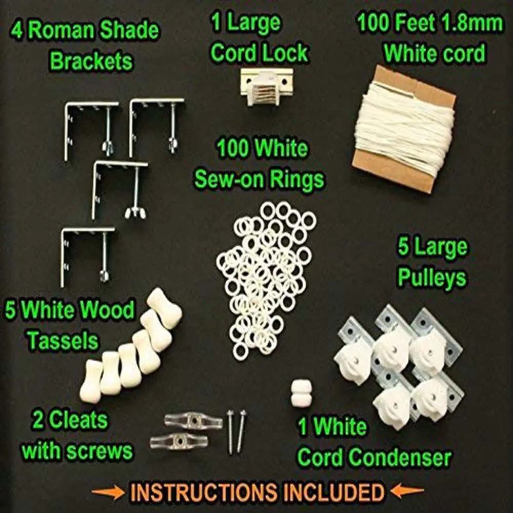 Комплект оборудования в римском стиле белый (блокировка шнура шкивы шнур скобы
